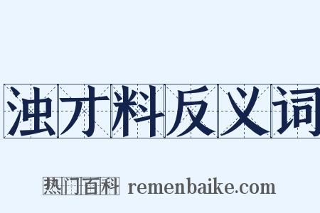 浊才料反义词是什么意思的图片